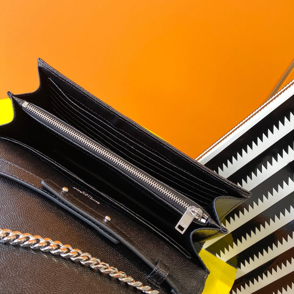 YSL classic cassandre chain wallet in grain de poudre leather(high-end grade)