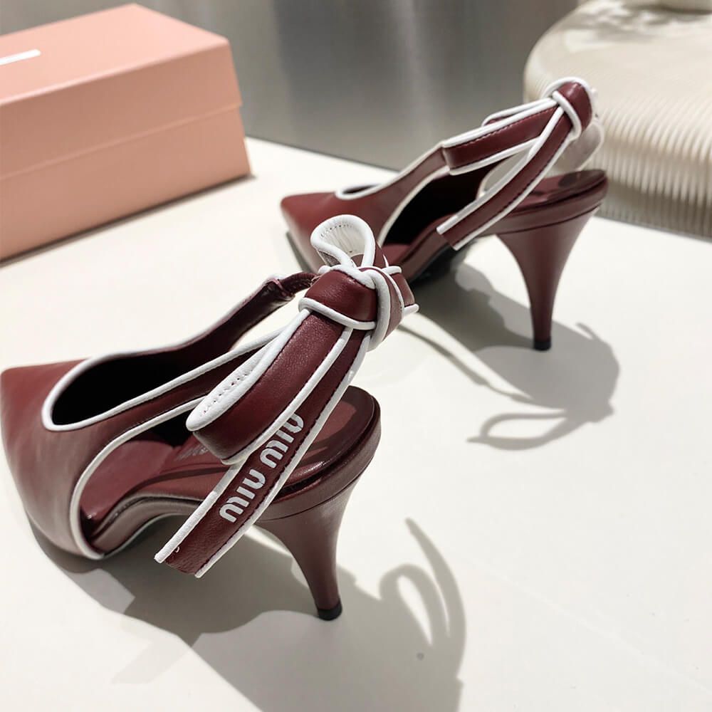 MiuMiu Nappa leather slingback pumps