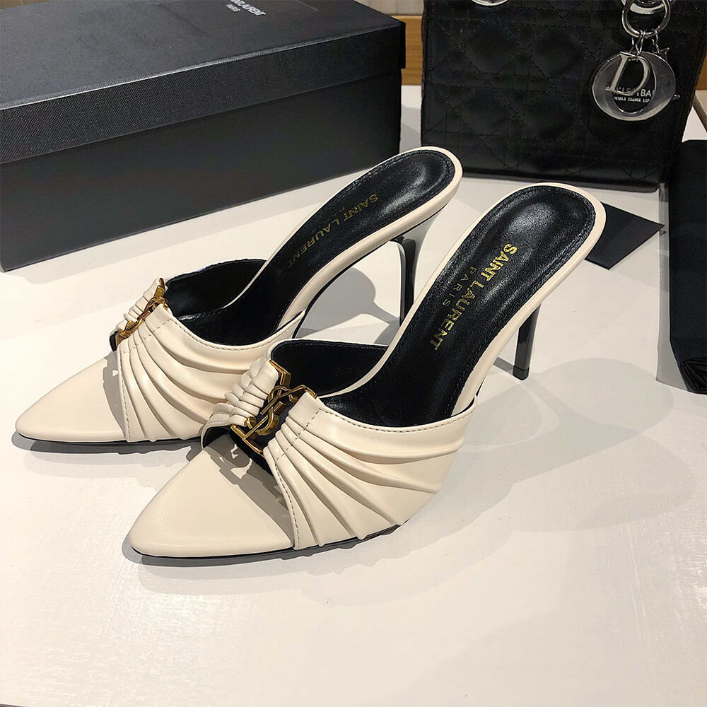 YSL  BABYLONE MULES IN SMOOTH LEATHER