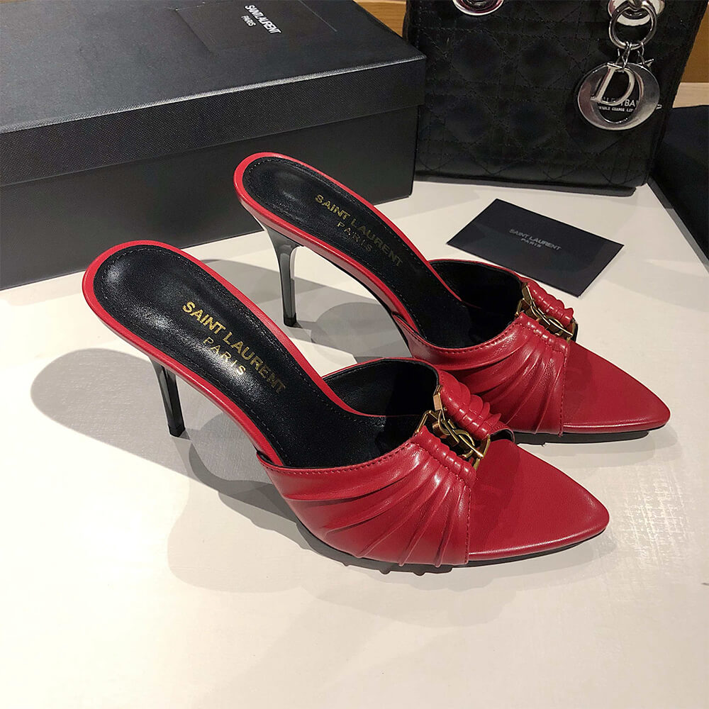 YSL  BABYLONE MULES IN SMOOTH LEATHER