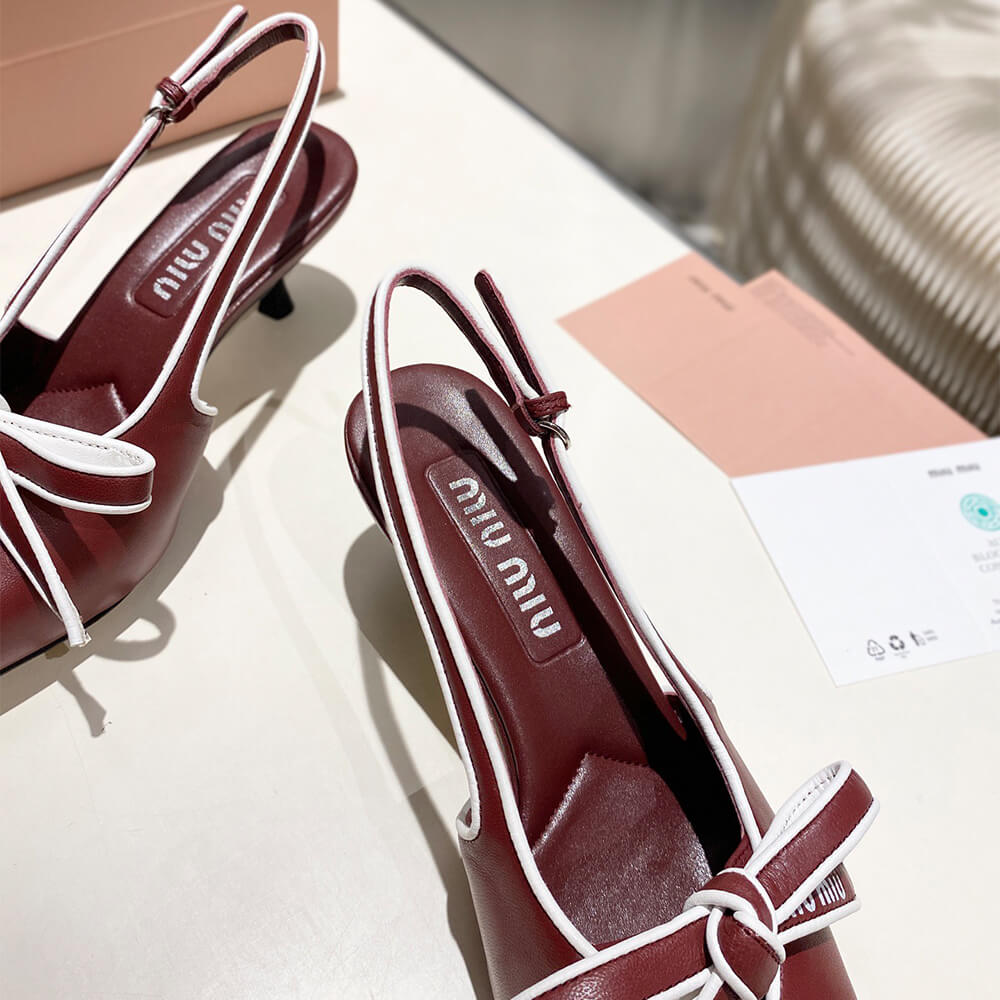 MiuMiu Nappa leather slingback pumps