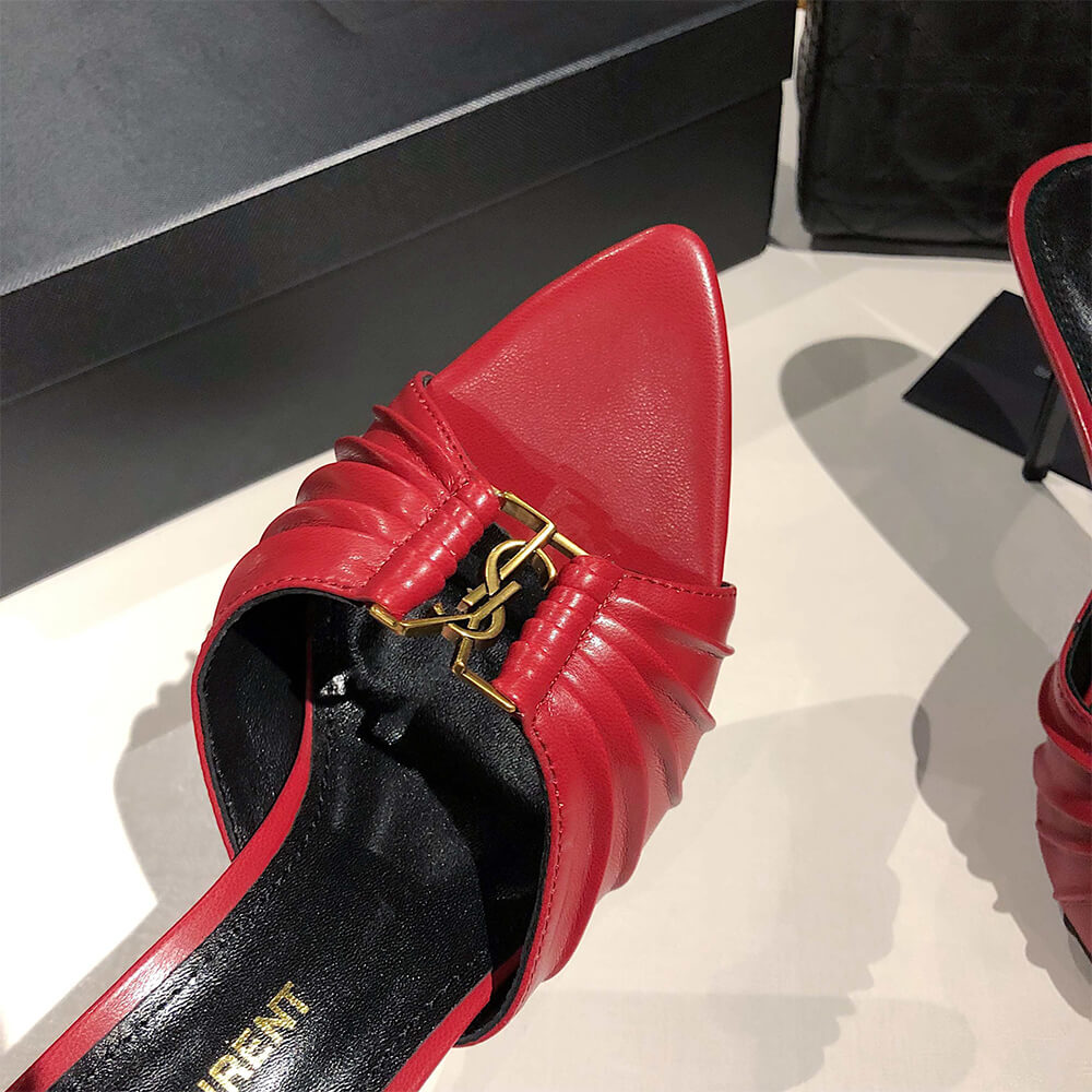 YSL  BABYLONE MULES IN SMOOTH LEATHER