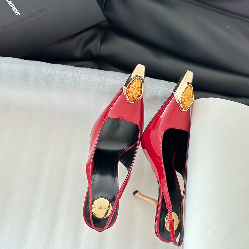 YSL Loulou Slingback Pumps in Patent Leather