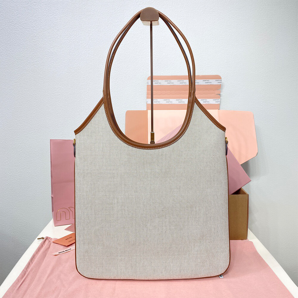 MIUMIU REGULAR IVY canvas and leather bag(HIGH-END GRADE)