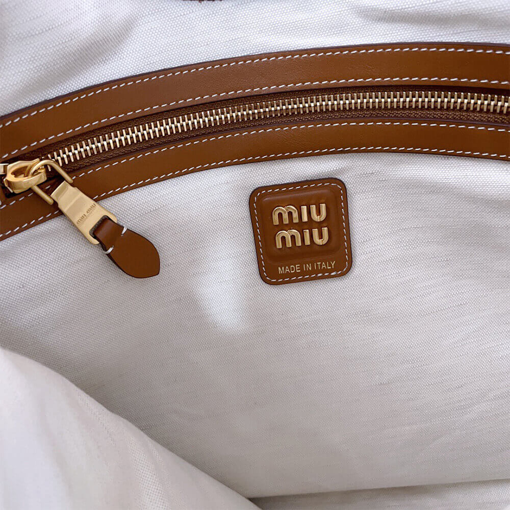 MIUMIU REGULAR IVY canvas and leather bag(HIGH-END GRADE)