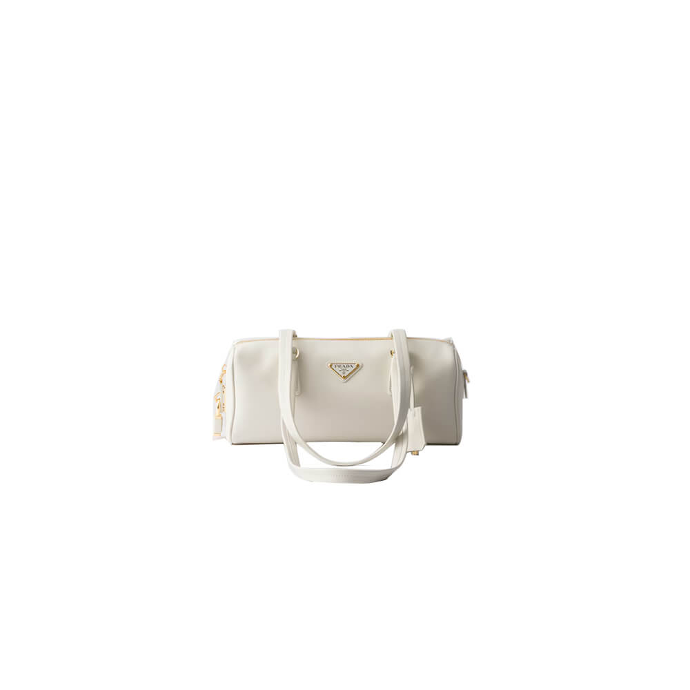 Prada Medium leather top-handle bag with padlock(high-end grade)