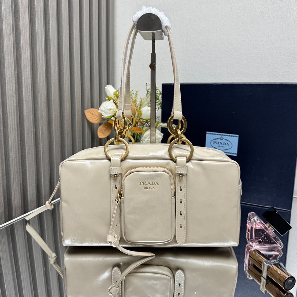 Prada Dangle medium leather top-handle bag(HIGH-END GRADE)