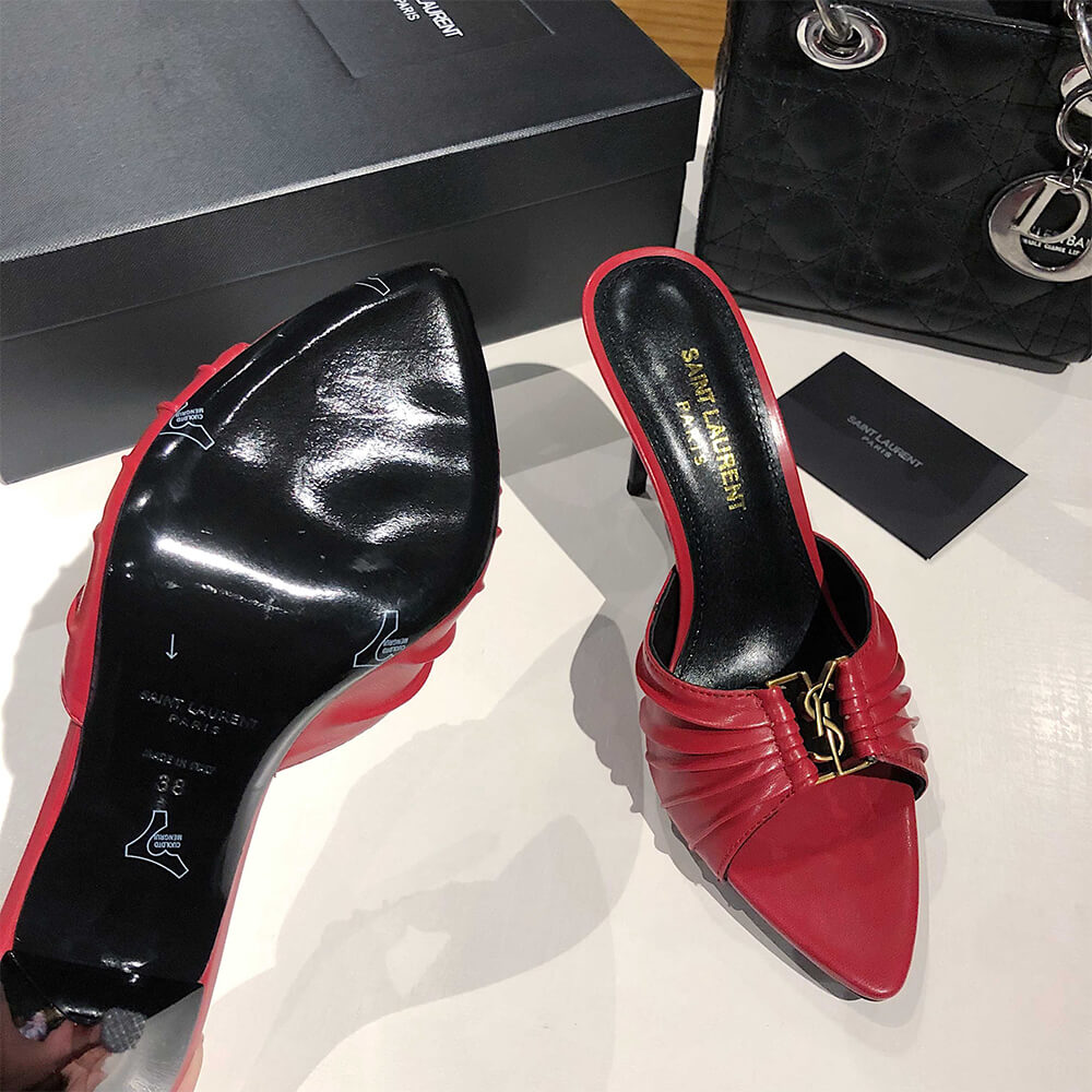 YSL  BABYLONE MULES IN SMOOTH LEATHER