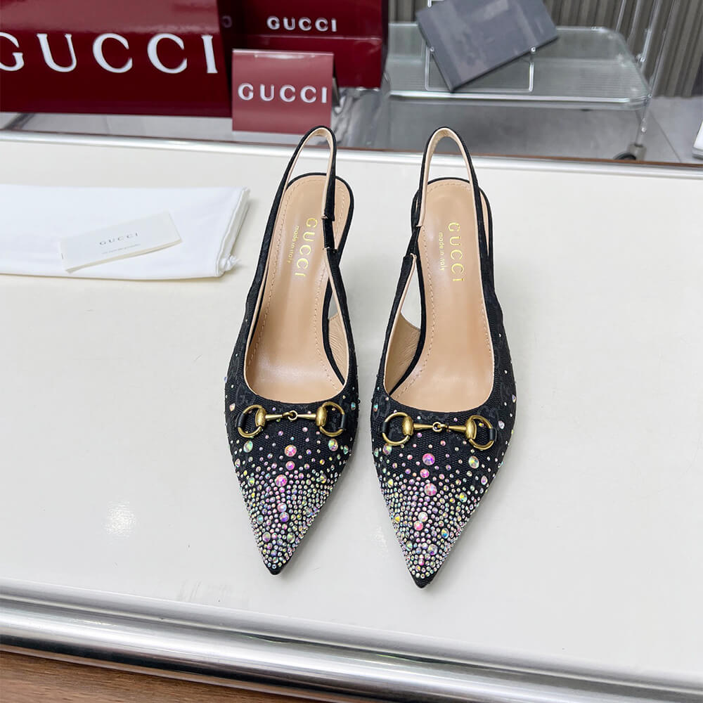Gucci Women s slingback pump with crystal Horsebit