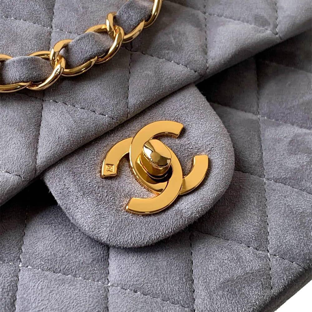 CHANEL Suede Classic Double Flap Handbag(HIGH-END GRADE)