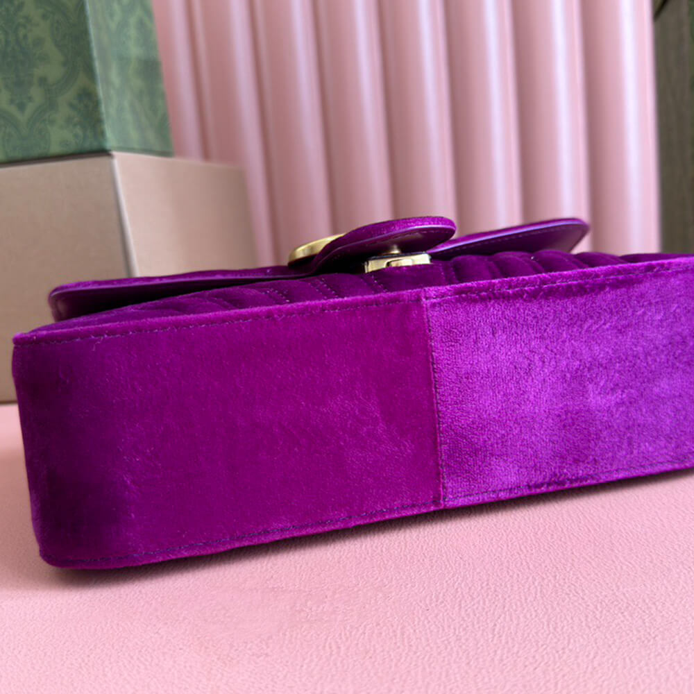 GG Velvet Small Marmont shoulder bag