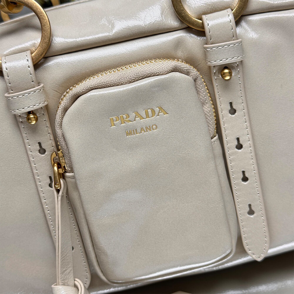 Prada Dangle medium leather top-handle bag(HIGH-END GRADE)