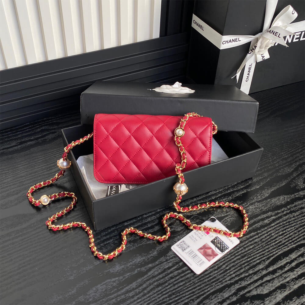 CHANEL Flap Phone Holder with Chain(HIGH-END GRADE)