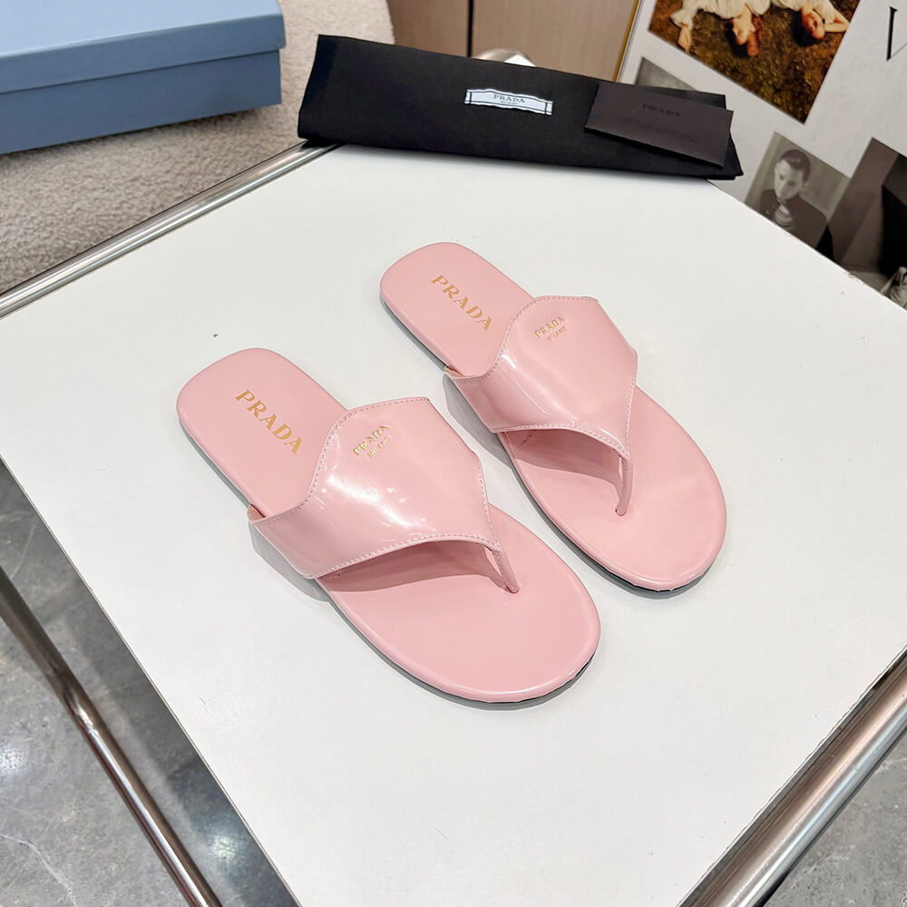 Prada Brushed leather thong sandals