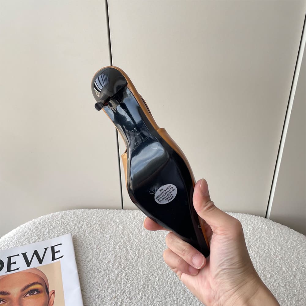 YSL Babylone Breteuil Slingback Pumps in Patent Leather