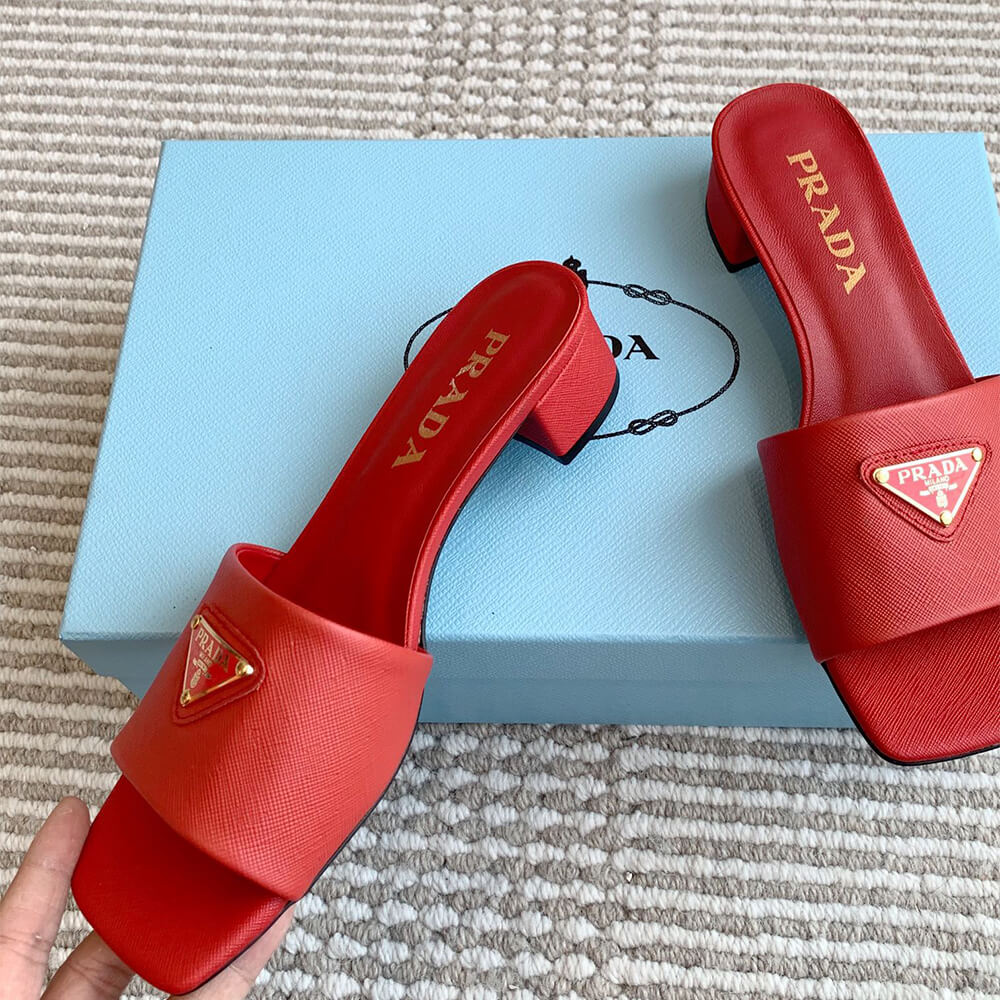 Prada Saffiano patent leather sandals