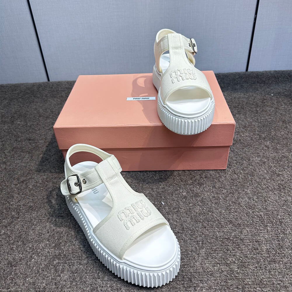 MiuMiu Denim flatform sandals