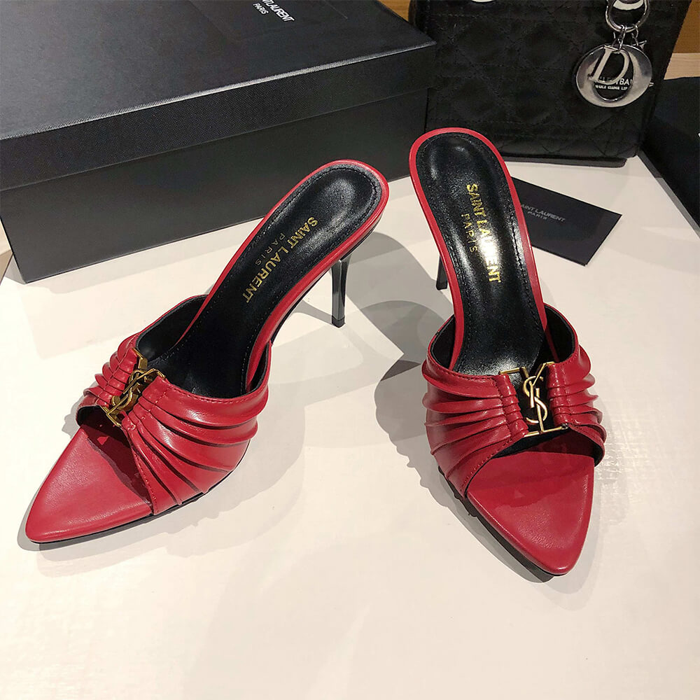 YSL  BABYLONE MULES IN SMOOTH LEATHER